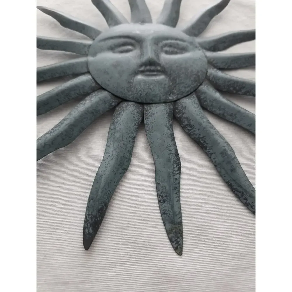 Rustic Metal Sun Wall Art Patina Celestial 90s Vintage - Picture 2 of 7